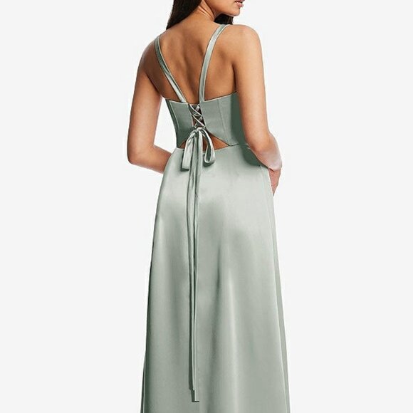 After Six 6874.....Lace Up Tie-Back Corset Maxi Dress....Willow...Sz 2 - Picture 3 of 7